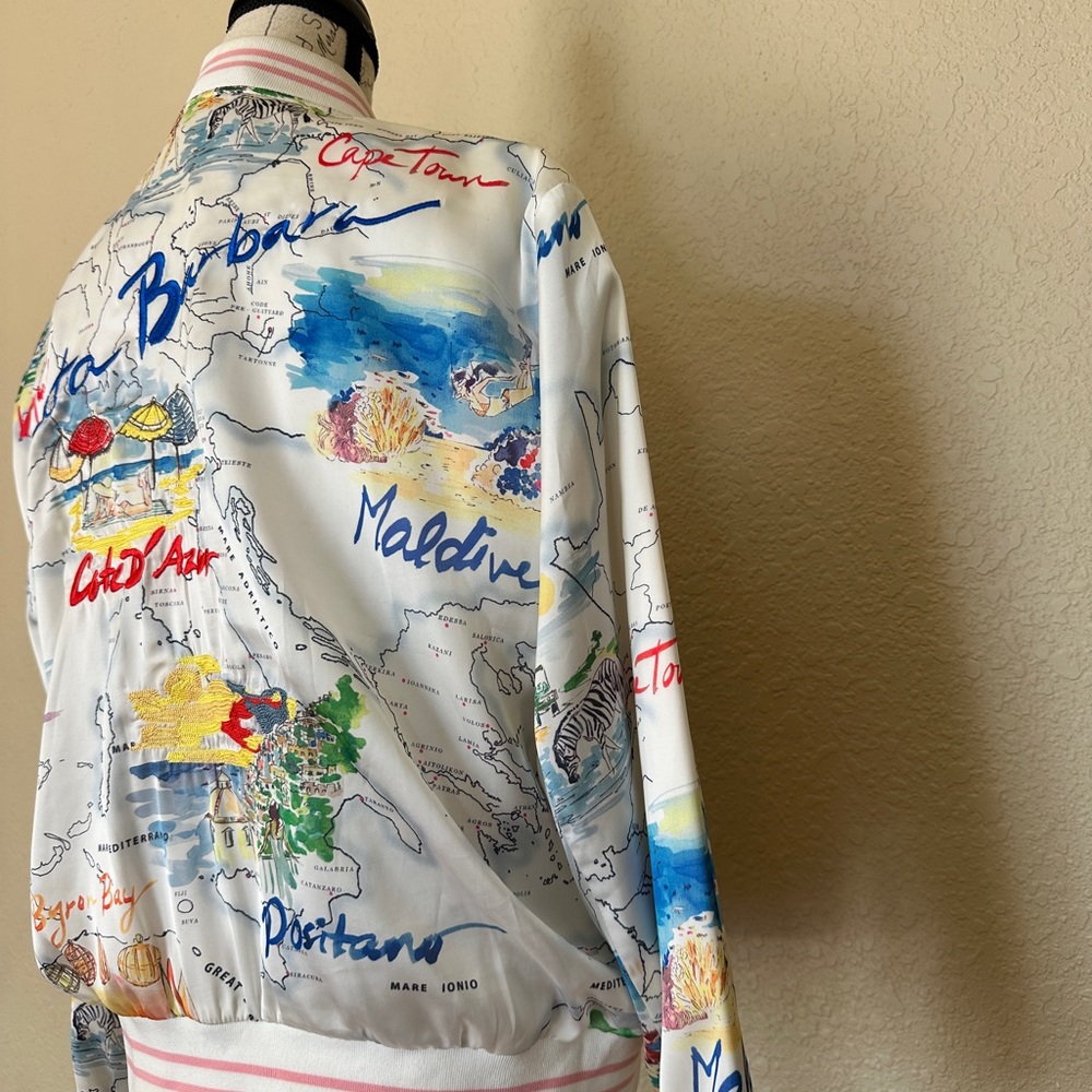 Gap Map Print Bomber Jacket - Picture 6 of 7